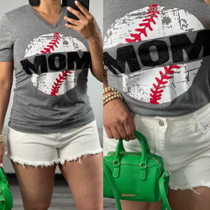 Baseball Mom Gray T-Shirt