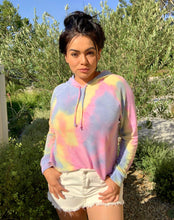 Load image into Gallery viewer, Tie Dye French Terry Hoodie Top