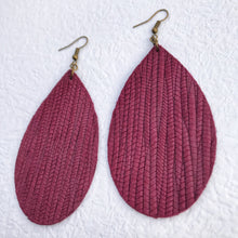 Load image into Gallery viewer, Large Burgundy Faux Leather Earrings