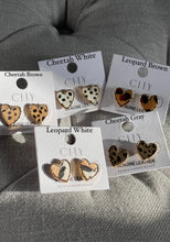 Load image into Gallery viewer, Animal Print Heart Earrings