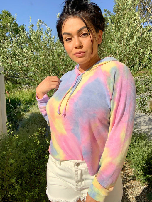 Tie Dye French Terry Hoodie Top