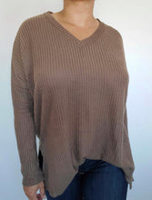 Load image into Gallery viewer, Thermal Waffle Mocha Sweater