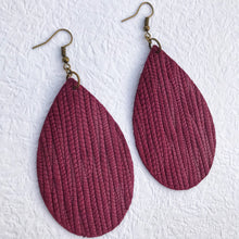 Load image into Gallery viewer, Large Burgundy Faux Leather Earrings