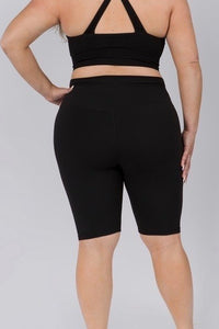 High Waist Black Biker Shorts