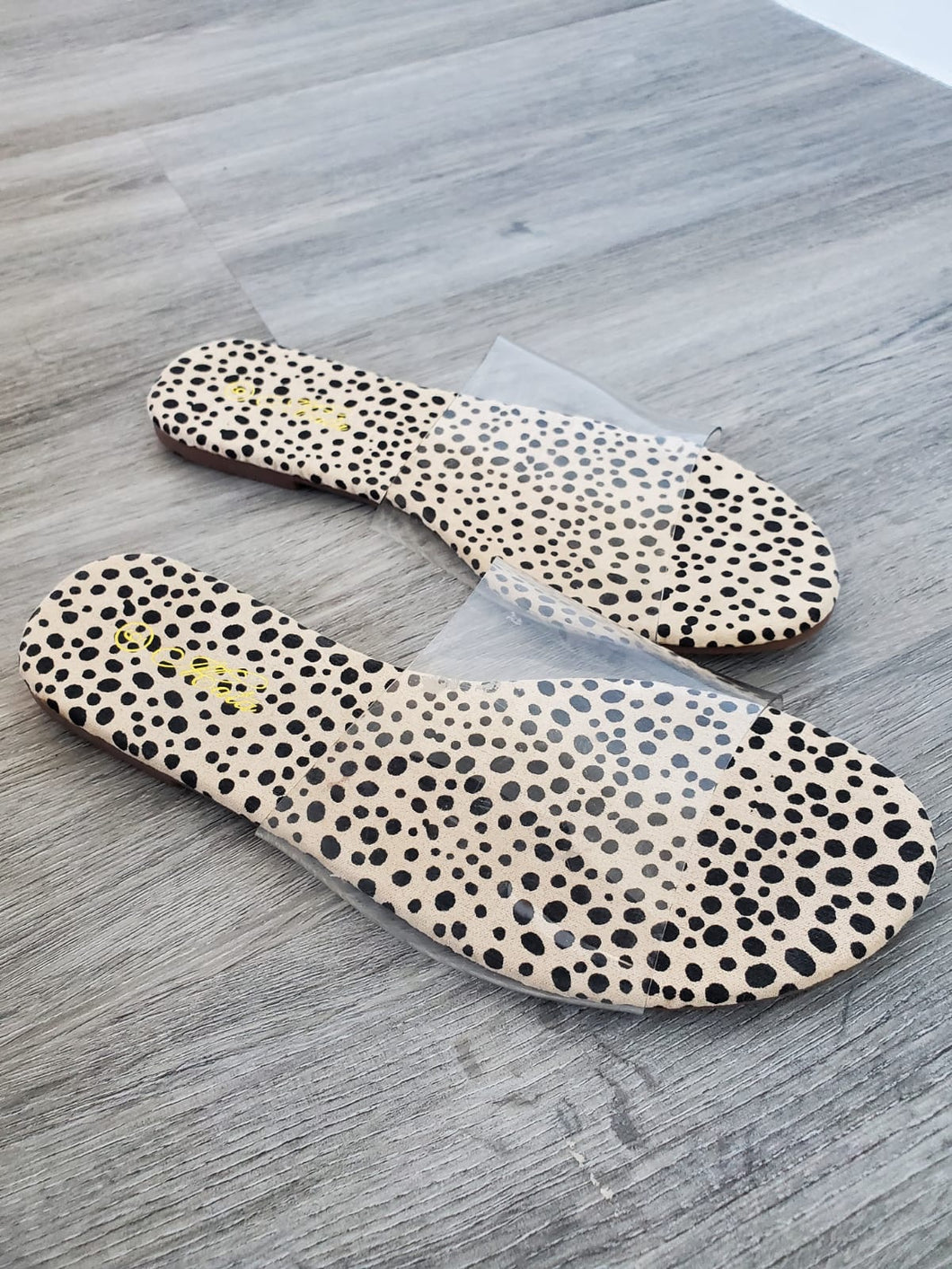 Cheetah Clear Flat Sandals