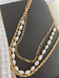 Faux Pearl Layered Necklace