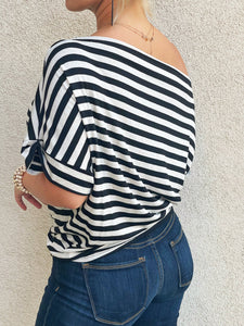 Dolman Black Striped Top