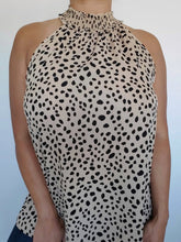 Load image into Gallery viewer, Smocking Taupe Halter Neck Top