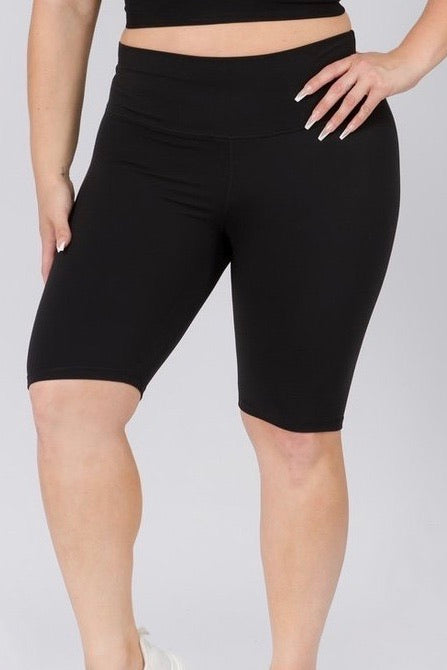 High Waist Black Biker Shorts