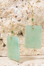 Load image into Gallery viewer, Amazonite Rectangle Dangle Earrings