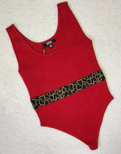 Load image into Gallery viewer, Red Leopard Tape Bodysuit